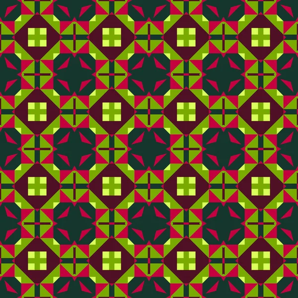Ilustrace Zeleného Fialového Tónovaného Geometrického Bezešvého Vzoru — Stock fotografie