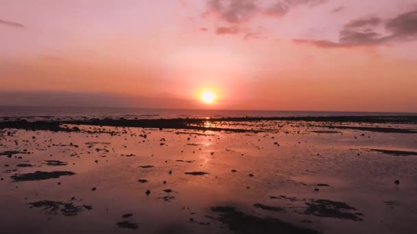 Belo Pôr Sol Sobre Mar — Vídeo de Stock