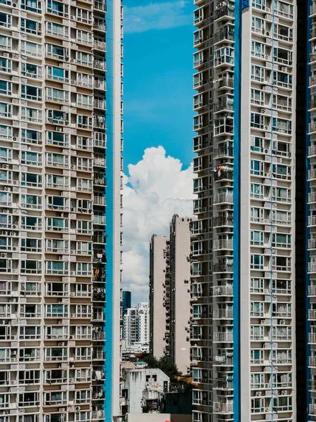 Tiro Vertical Edifícios Modernos Cidade Shenzhen Província Guangdong China — Fotografia de Stock