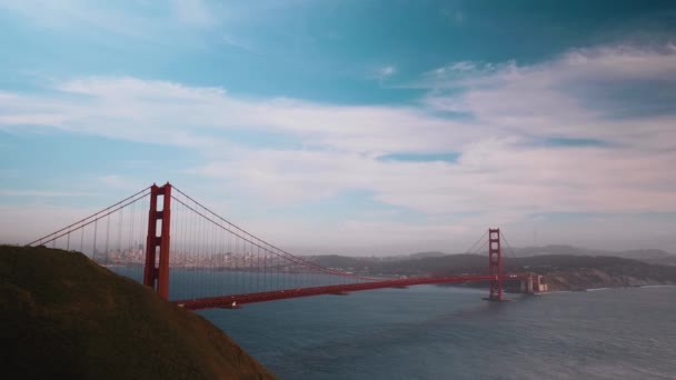 加利福尼亚旧金山红色落日的美丽景色 — 图库视频影像