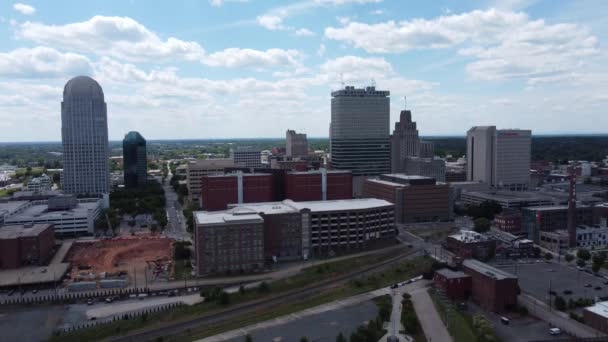 Skyline Nedstigning Winston Salem — Stockvideo