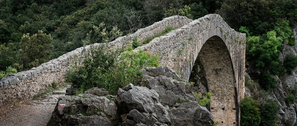 Μια Όμορφη Θέα Μιας Αψίδας Της Αρχαίας Γέφυρας Που Περιβάλλεται — Φωτογραφία Αρχείου