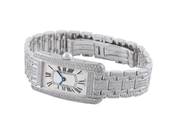 Relógio Feminino Luxo Caro Isolado Fundo Branco Imagens Royalty-Free