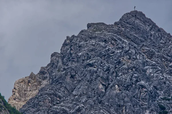Avusturya Alpler Kasvetli Bir Günde Dağların Yakın Çekimi — Stok fotoğraf