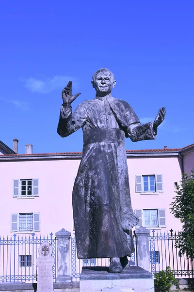 Lyon Frankrike Jun 2021 Staty Johannes Paulus Placerad Nära Basilikan — Stockfoto