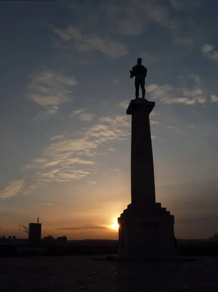 Belgr Serbie Février 2015 Belgrade Serbie Février 2015 Statue Victoire — Photo