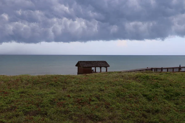 Kity Hawk Estados Unidos Maio 2021 Praia Pic Nuvens Chuva — Fotografia de Stock