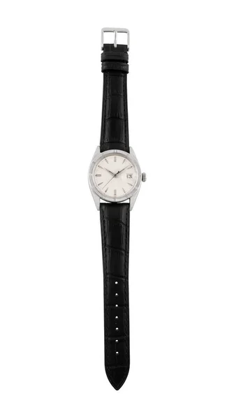 白を基調とした現代的なブラックの腕時計の垂直ショット — ストック写真