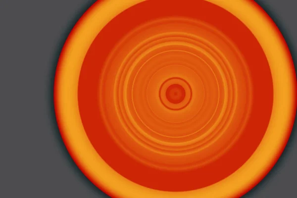 Ένας Κύκλος Έντονα Πορτοκαλί Χρώματα Γκρι Φόντο — Φωτογραφία Αρχείου