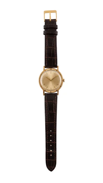 Vertical Shot Modern Black Wristwatch White Background — Stock Photo, Image