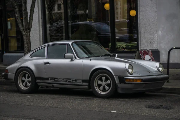 Portland Birleşik Devletler Ekim 2019 Güzel Gümüş Porsche 911 Portland — Stok fotoğraf