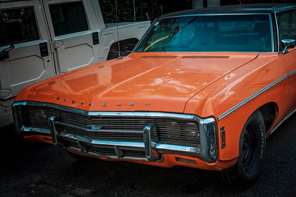 Buenos Aires Argentina Jun 2020 Orange Vintage Car Parked Street — Stock Photo, Image