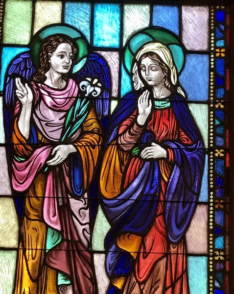 Biloxi United States Jun 2021 Stained Glass Window Mary Visiting — Stock Photo, Image