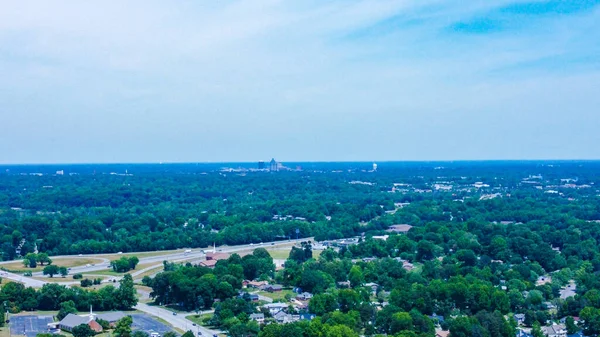 Uno Scatto Aereo Dello Skyline Greensboro Usa — Foto Stock