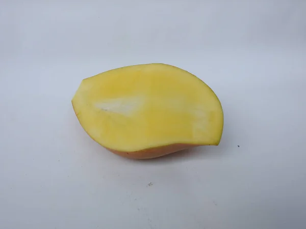 Primer Plano Una Fruta Mango Totapuri Aislada Sobre Fondo Blanco — Foto de Stock