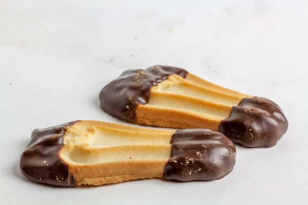 チョコレート釉薬でクッキーのクローズアップショット — ストック写真