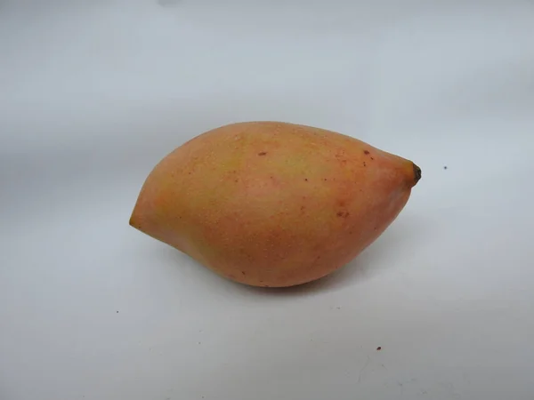 Närbild Skott Totapuri Mango Frukt Isolerad Vit Bakgrund — Stockfoto