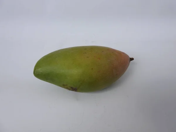 Detailní Záběr Totapuri Mango Ovoce Izolované Bílém Pozadí — Stock fotografie