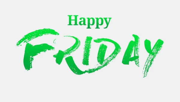 Иллюстрация Фразы Счастливая Пятница Зеленым Выделена Белом Фоне — стоковое фото