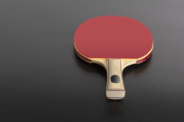Une Raquette Ping Pong Sur Fond Noir Modèle Modifiable Prêt — Photo