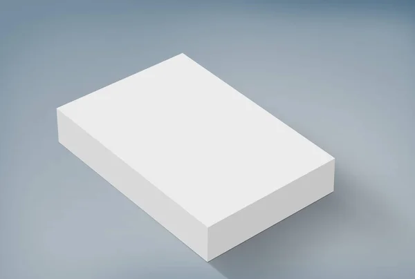 Uma Renderização Uma Caixa Branca Superfície Cinza Modelo Série Mock — Fotografia de Stock