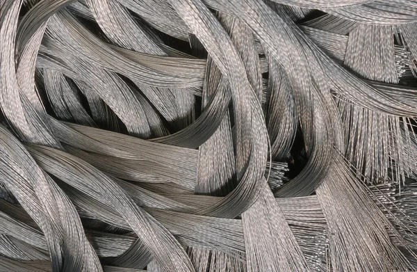 Closeup Shot Aluminum Wire Scrap — Stockfoto