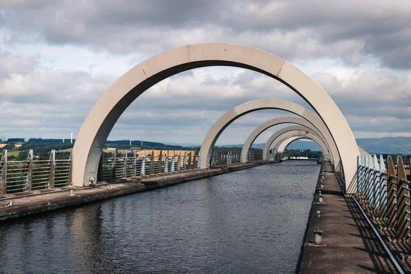 Tiro Escala Cinza Falkirk Wheel Falkirk Reino Unido — Fotografia de Stock