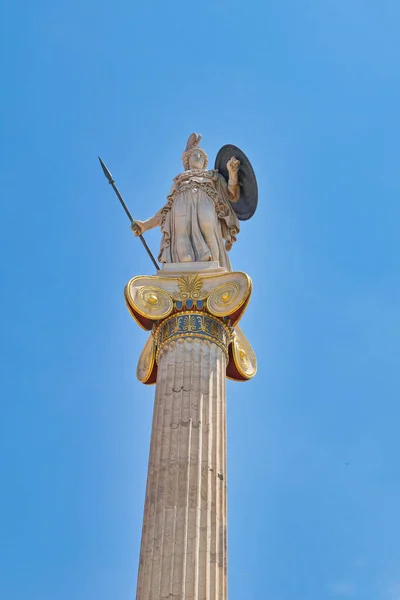 Grèce Attique Athènes Statue Athéna Académie Des Arts — Photo