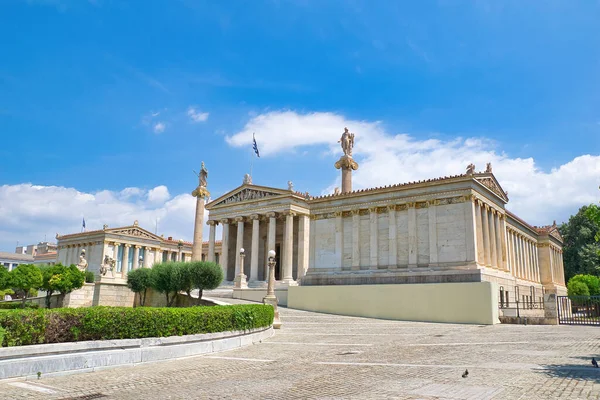 Grecia Ática Atenas Academia Las Artes Estatuas Atenea Apolo — Foto de Stock