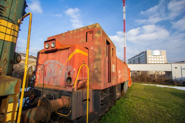 Zageb クロアチア 2013年2月19日 クロアチアのザグレブにあるクロアチア鉄道博物館での列車機関車 — ストック写真