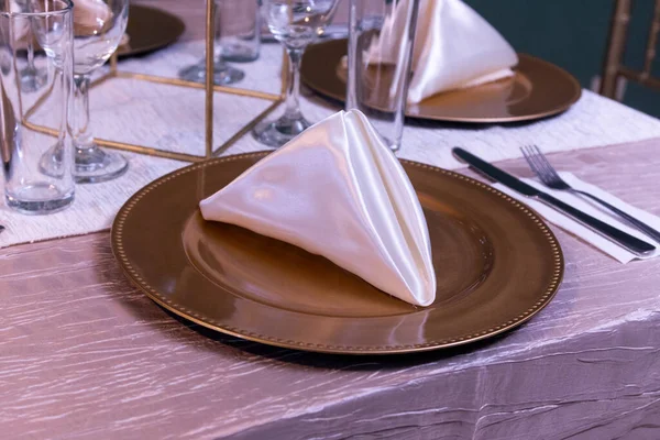 Essen Einem Teller Auf Einem Ausgefallenen Dinner Event Serviert — Stockfoto