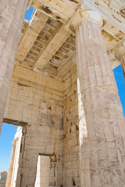 Propilea Dell Acropoli Atene Primo Edificio Che Incontra Entrando Nell — Foto Stock