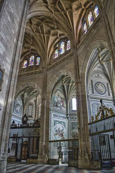 Függőleges Lövés Kápolnák Gótikus Katedrális Segovia Spanyolországban — Stock Fotó