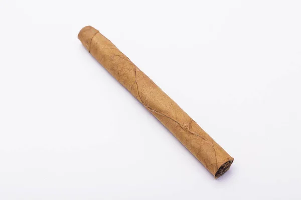 Closeup Shot One Piece Cigar Isolated Background — Stockfoto