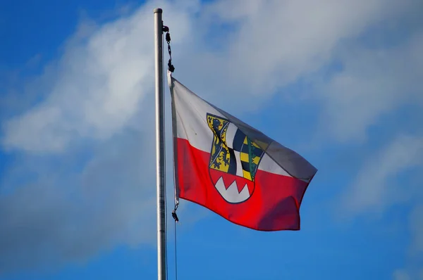 Vlajka Horní Franky Vlaje Zahradě Frankfurtu Multikulturním Městě Měl Každý — Stock fotografie