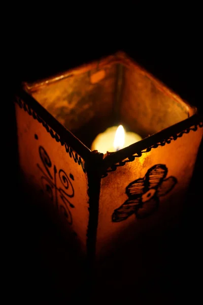 Vertical Shot Lit Candle Dark — Stock Photo, Image