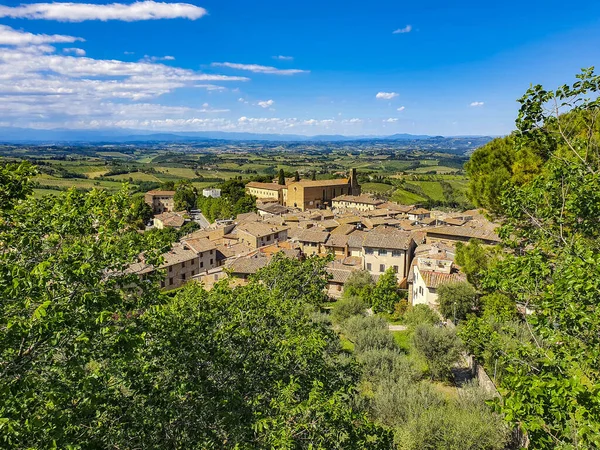 Los Antiguos Edificios Del San Gimignano Una Pequeña Ciudad Medieval — Foto de Stock