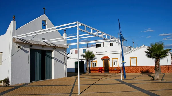 Eine Nahaufnahme Einer Kirche Islantilla Spanien Vor Blauem Himmel — Stockfoto