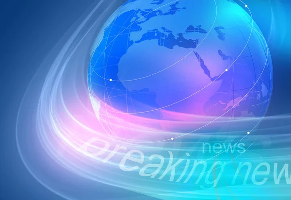 地球とのグラフィカルな速報ニュース青の背景 — ストック写真