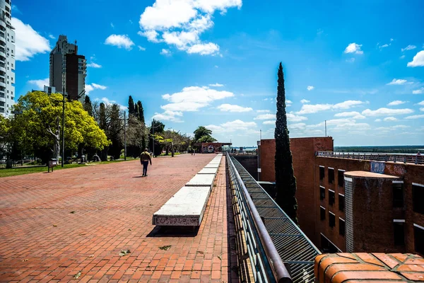 Rosario Argentina Oct 2020 Man Alone Walking Park Spain City — Stock Photo, Image