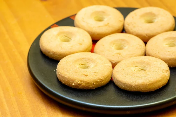 Primo Piano Dei Deliziosi Biscotti Rotondi — Foto Stock