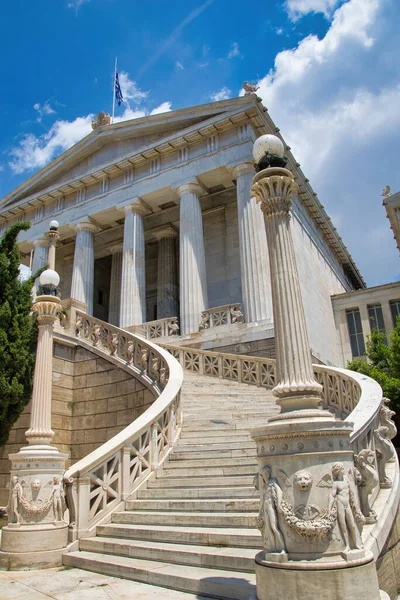 Εθνική Βιβλιοθήκη Της Ελλάδος Υπέροχη Νεοκλασική Αρχιτεκτονική Στο Κέντρο Της — Φωτογραφία Αρχείου