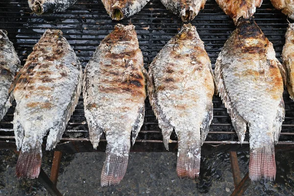 Gegrilde Vis Gekookt Markt Chiang Mai Thailand — Stockfoto