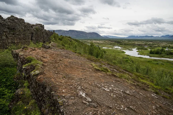 Hermoso Paisaje Del Parque Nacional Pingvellir Islandia — Foto de Stock