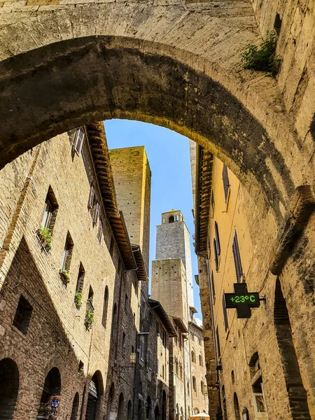 Gamla Byggnaderna San Gimignano Liten Murad Medeltida Bergsstad Toscana — Stockfoto