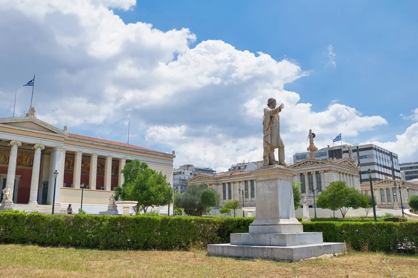 Здание Афинского Университета Панепистимио Одно Неоклассических Зданий Афинской Триады — стоковое фото