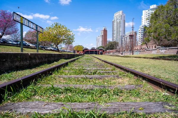 Rosario Argentina Oct 2020 Selected Focus Rail Grounds Central Rosario — Stock Photo, Image