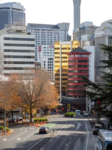 Auckland New Zealand Jun 2021 View Wellesley Street Auckland 新西兰奥克兰 — 图库照片