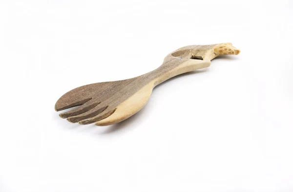 Wooden Utensil Kitchen Isolated White Background — Stock Photo, Image