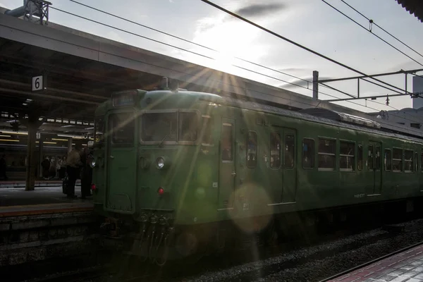 Kyoto Japão Dezembro 2019 Kyoto Japão Novembro 2019 Comboio Espera — Fotografia de Stock